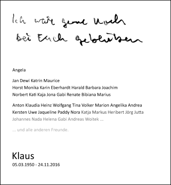 Traueranzeige von Klaus Ethner von Trauerportal Echo Online