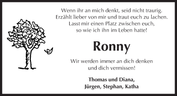 Traueranzeige von Ronny  von  Kreisanzeiger