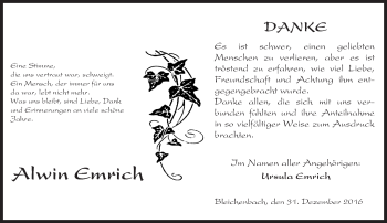 Traueranzeige von Alwin Emrich von  Kreisanzeiger