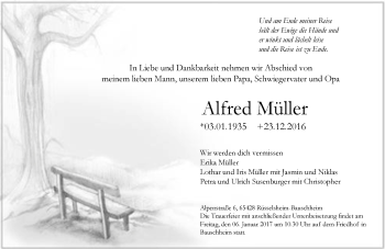Traueranzeige von Alfred Müller von Trauerportal Echo Online