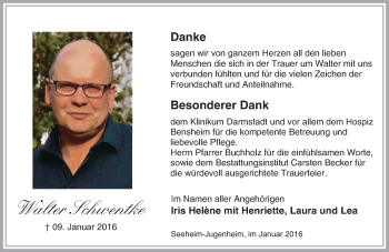 Traueranzeige von Walter Schwentke von trauer.echo-online.de