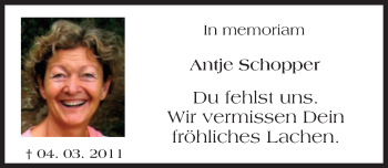 Traueranzeige von Antje Schopper von trauer.echo-online.de