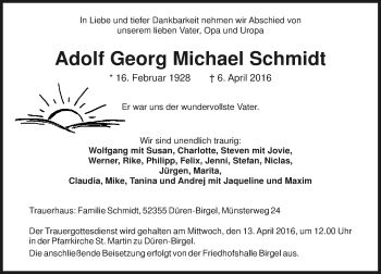 Traueranzeige von Adolf Georg Michael Schmidt von trauer.echo-online.de