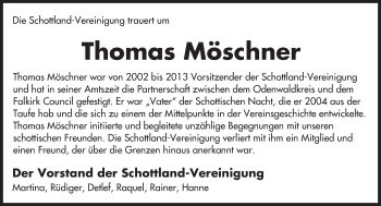 Traueranzeige von Thomas Möschner von Trauerportal Echo Online