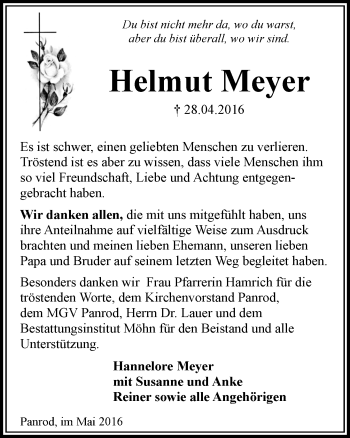 Traueranzeige von Helmut Meyer von  Wiesbaden komplett