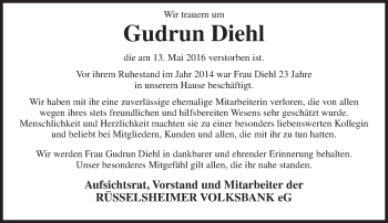 Traueranzeige von Gudrun Diehl von  Mainspitze