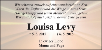 Traueranzeige von Louisa Levy von  Kreisanzeiger