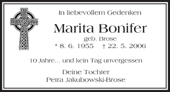 Traueranzeige von Marita Bonifer von  Wormser Zeitung