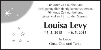 Traueranzeige von Louisa Levy von  Kreisanzeiger
