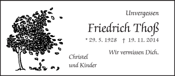 Traueranzeige von Friedrich Thoß von  Wiesbaden komplett