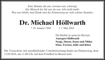 Traueranzeige von Michael Höllwarth von Trauerportal Echo Online