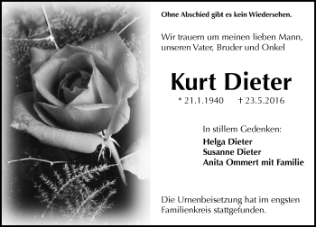 Traueranzeige von Kurt Dieter von  Wiesbaden komplett