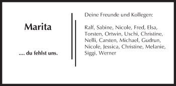 Traueranzeige von Marita Lutzmann von  Gießener Anzeiger
