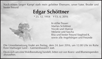 Traueranzeige von Edgar Schöttner von  Gießener Anzeiger