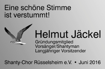 Traueranzeige von Helmut Jäckel von Trauerportal Rhein Main Presse