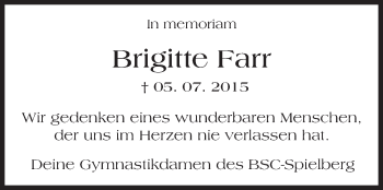 Traueranzeige von Brigitte Farr von  Gelnhäuser Tageblatt