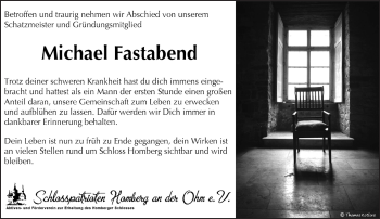 Traueranzeige von Michael Fastabend von VRM Trauer