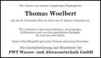 Traueranzeige von Thomas Woelbert von  Wiesbaden komplett