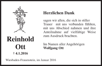 Traueranzeige von Reinhold Ott von  Wiesbaden komplett