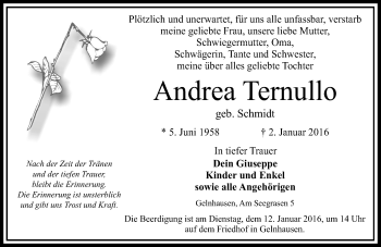 Traueranzeige von Andrea Ternullo von  GT am Sonntag