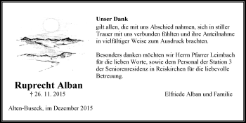 Traueranzeige von Ruprecht Alban von  Gießener Anzeiger