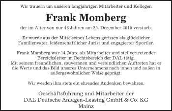 Traueranzeige von Frank Momberg von trauer.rmp.de