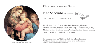 Traueranzeige von Else Schembs von  Wormser Zeitung