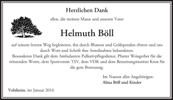 Traueranzeige von Helmuth Böll von  Allg. Zeitung Bad Kreuznach