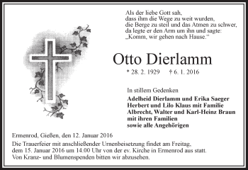 Traueranzeige von Otto Dierlamm von VRM Trauer