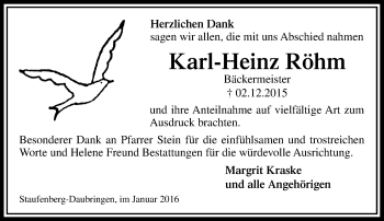 Traueranzeige von Karl-Heinz Röhm von  Gießener Anzeiger