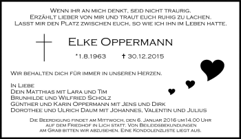 Traueranzeige von Elke Oppermann von  Gießener Anzeiger