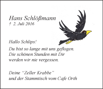 Traueranzeige von Hans Schlößmann von Trauerportal Echo Online