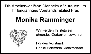 Traueranzeige von Monika Ramminger von  Landskrone