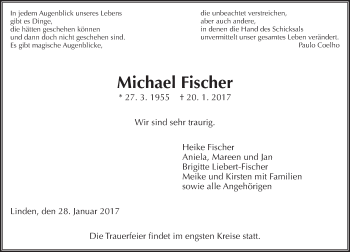 Traueranzeige von Michael Fischer von  Gießener Anzeiger