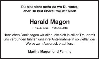 Traueranzeige von Harald Magon von Trauerportal Echo Online
