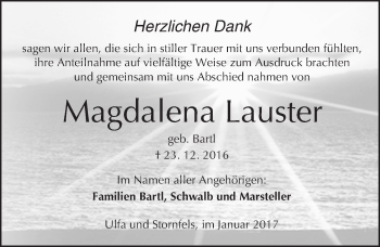Traueranzeige von Magdalena Lauster von  Kreisanzeiger