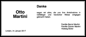 Traueranzeige von Otto Martini von  Gießener Anzeiger
