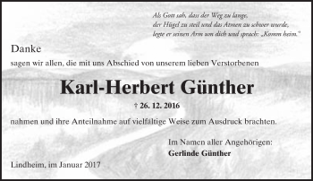 Traueranzeige von Karl-Herbert Günther von  Kreisanzeiger