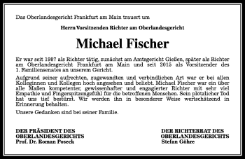 Traueranzeige von Michael Fischer von  Gießener Anzeiger