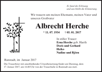 Traueranzeige von Albrecht Herche von  Kreisanzeiger