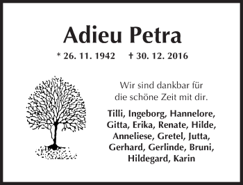 Traueranzeige von Petra Merz von  Kreisanzeiger