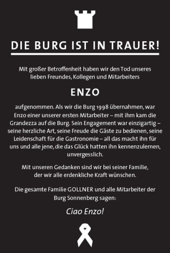 Traueranzeige von Enzo  von Trauerportal Rhein Main Presse
