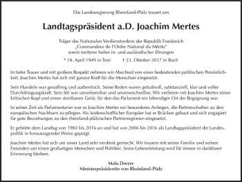 Traueranzeige von Joachim Mertes von Trauerportal Rhein Main Presse