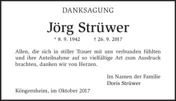 Traueranzeige von Jörg Strüwer von Trauerportal Rhein Main Presse