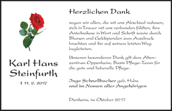 Traueranzeige von Karl Hans Steinfurth von Trauerportal Rhein Main Presse