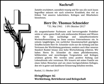 Traueranzeige von Thomas Schneider von Trauerportal Rhein Main Presse