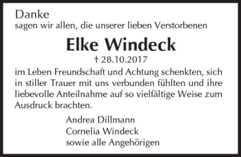Traueranzeige von Elke Windeck von Trauerportal Echo Online Traueranzeige von Elke Windeck von Trauerportal Echo Online