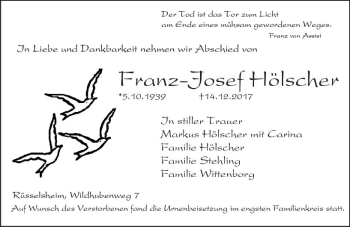 Traueranzeige von Franz-Josef Hölscher von Trauerportal Rhein Main Presse