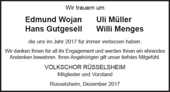 Traueranzeige von Hans Gutgesell von Trauerportal Rhein Main Presse