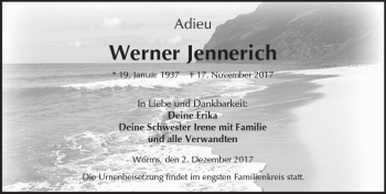 Traueranzeige von Werner Jennerich von Trauerportal Rhein Main Presse